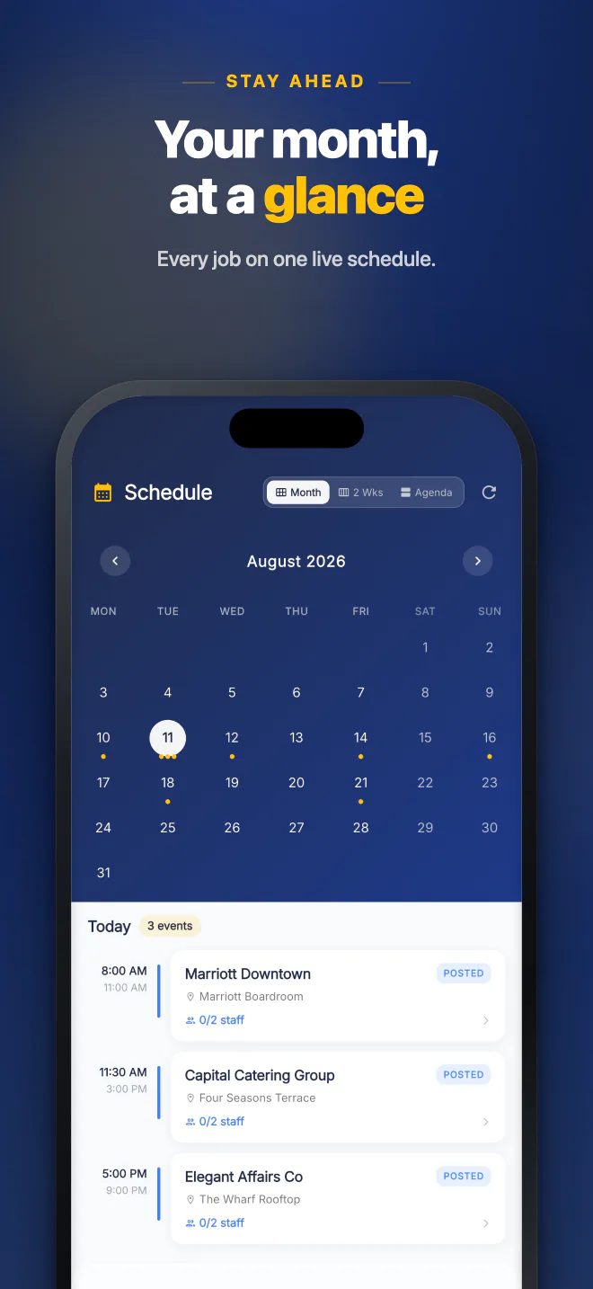 Monthly schedule