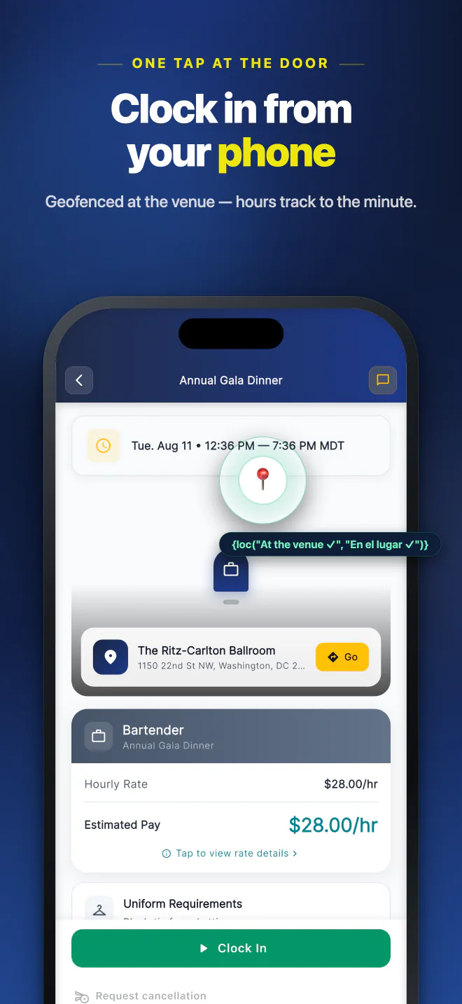 Clock in from your phone